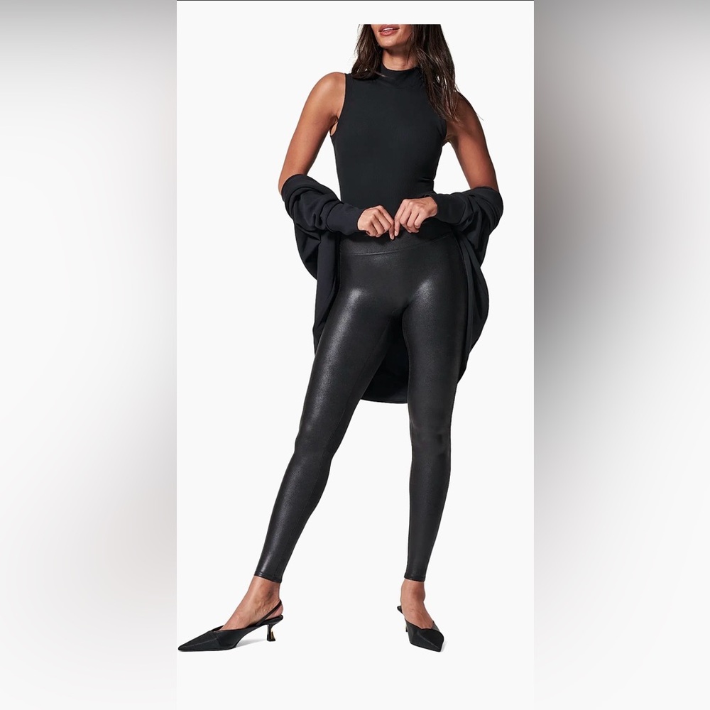 SPANX Faux black leather leggings